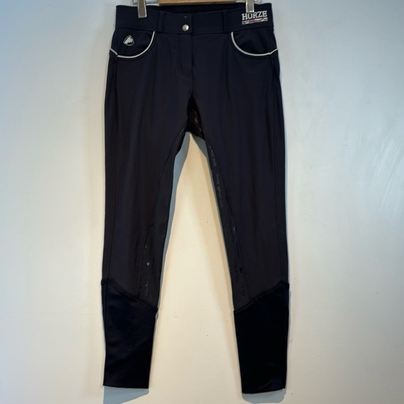 Horze Nordic Performance Silicone Full Seat Breech navy bluewhite size 28 - Picture 1 of 6